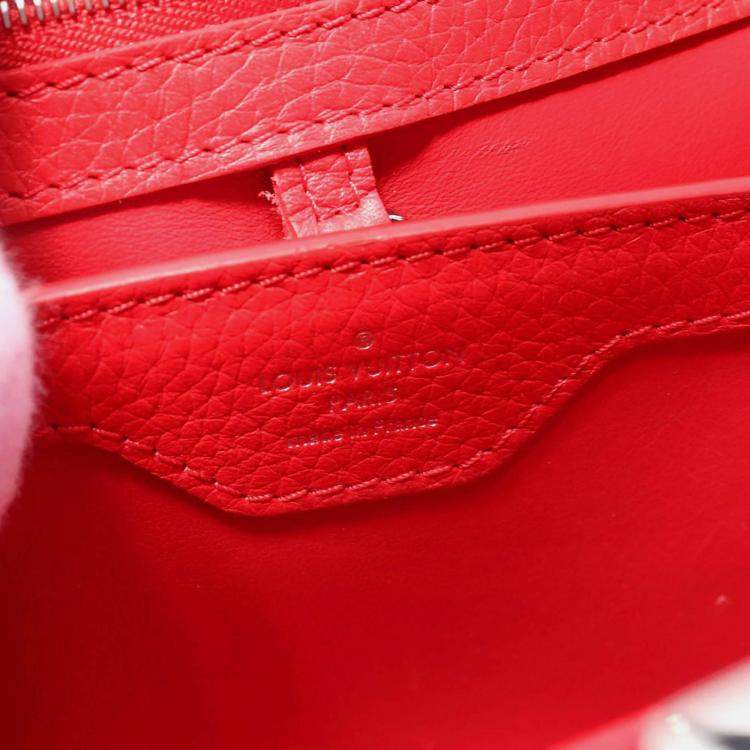 Pre Owned Louis Vuitton Capucines BB Red Taurillon Leather Handbag