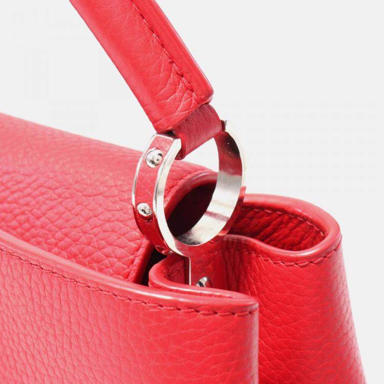 Pre Owned Louis Vuitton Capucines BB Red Taurillon Leather Handbag