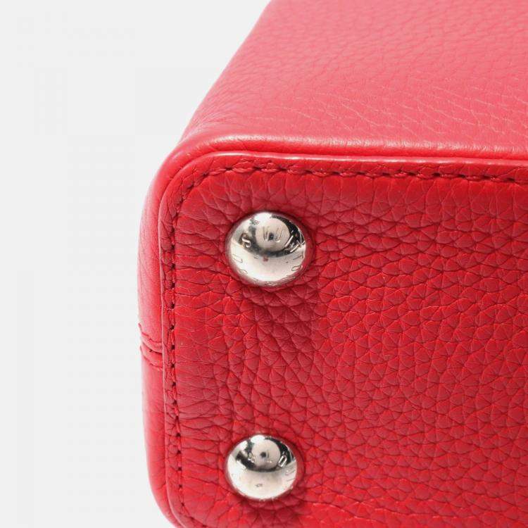 Pre Owned Louis Vuitton Capucines BB Red Taurillon Leather Handbag