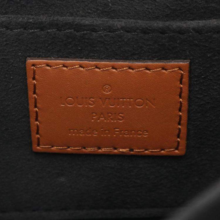 Pre Owned Louis Vuitton Dauphine Mini Brown Beige Monogram Reverse Coated Canvas Leather Shoulder Bag