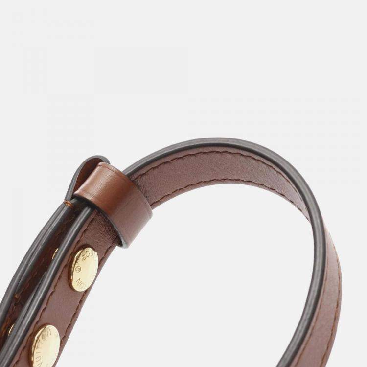Pre Owned Louis Vuitton Dauphine Mini Brown Beige Monogram Reverse Coated Canvas Leather Shoulder Bag