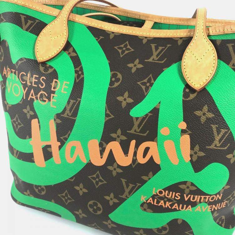 Pre Owned Louis Vuitton Neverfull MM Hawaii Limited Edition Monogram Canvas Tote Bag