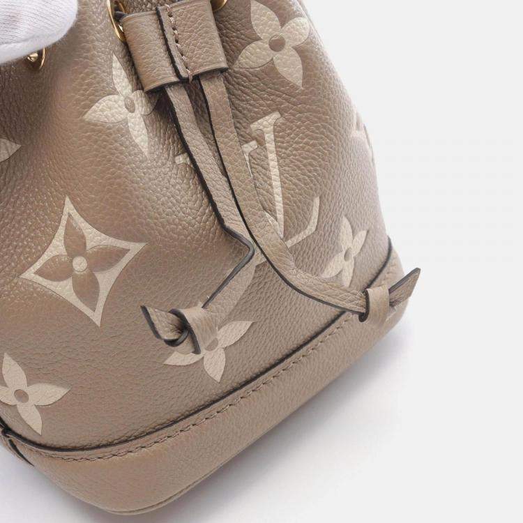 Pre Owned Louis Vuitton Nano Noe Tourterelle Crème Bicolor Monogram Empreinte Leather Handbag