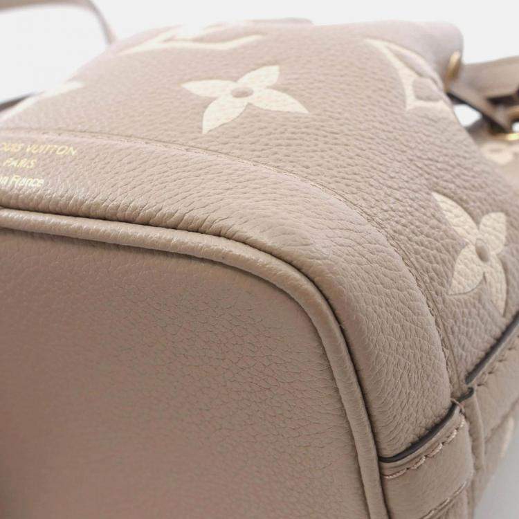 Pre Owned Louis Vuitton Nano Noe Tourterelle Crème Bicolor Monogram Empreinte Leather Handbag