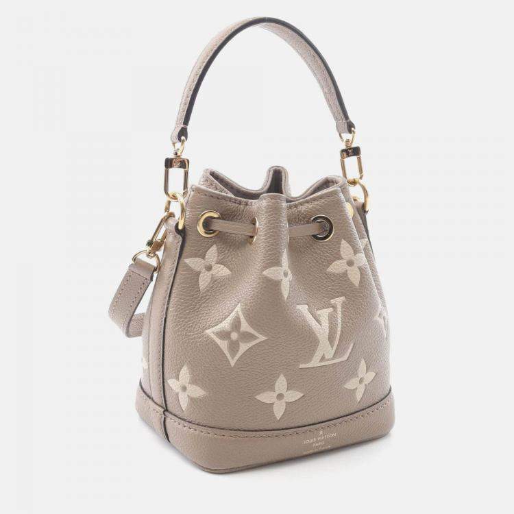 Pre Owned Louis Vuitton Nano Noe Tourterelle Crème Bicolor Monogram Empreinte Leather Handbag