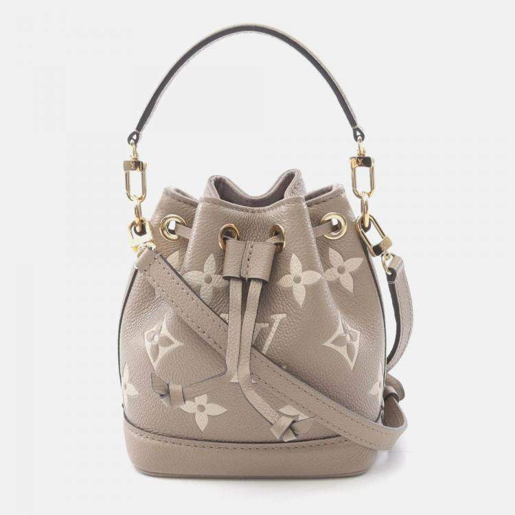Pre Owned Louis Vuitton Nano Noe Tourterelle Crème Bicolor Monogram Empreinte Leather Handbag