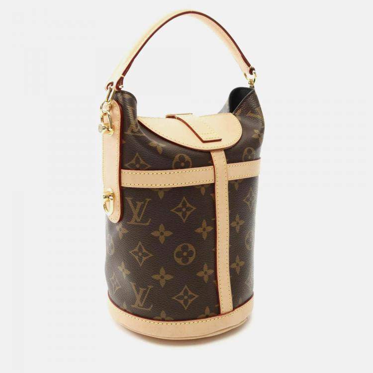 Pre Owned Louis Vuitton Duffle Brown Monogram Coated Canvas Leather Handbag