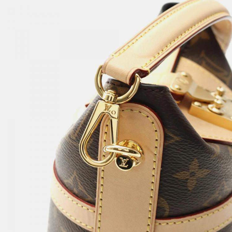 Pre Owned Louis Vuitton Duffle Brown Monogram Coated Canvas Leather Handbag