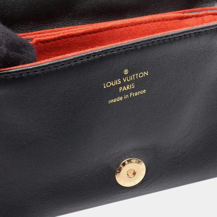 Pre Owned Louis Vuitton Black Monogram Embossed Puffy Lambskin Coussin Belt Bag
