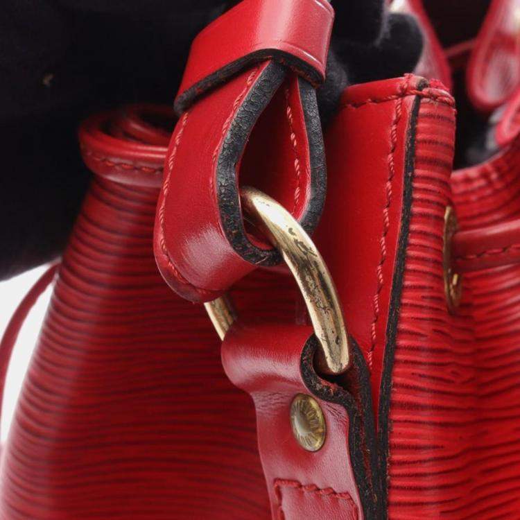 Pre Owned Louis Vuitton Petit Noe Red Epi Leather Shoulder Bag