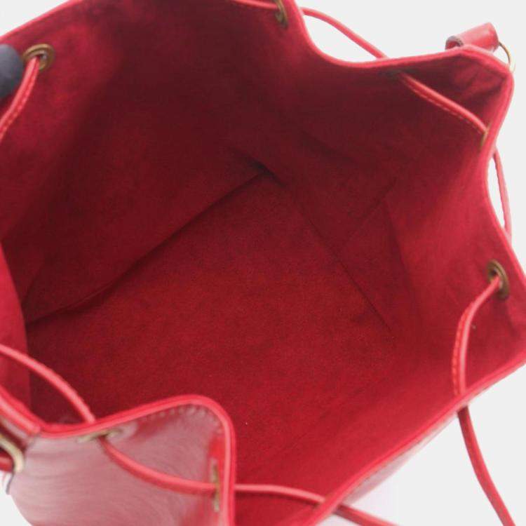 Pre Owned Louis Vuitton Petit Noe Red Epi Leather Shoulder Bag