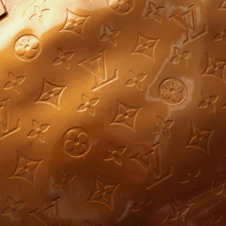 Pre Owned Louis Vuitton Lead Mm Tote Bag Vernis Leather Brown Bronze