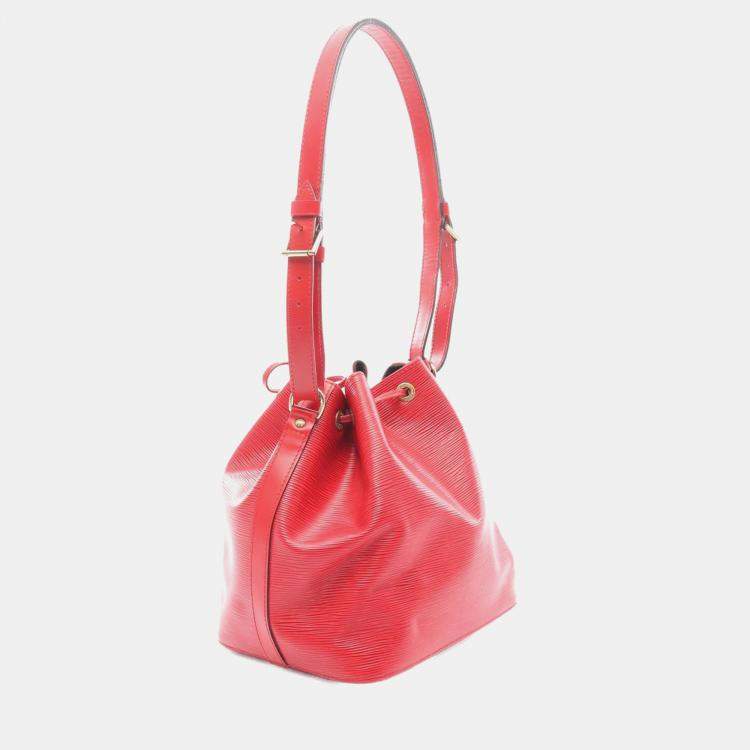 Pre Owned Louis Vuitton Petit Noe Castilian Red Epi Leather Shoulder Bag
