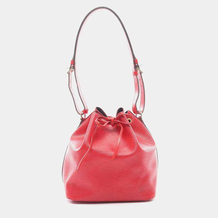Pre Owned Louis Vuitton Petit Noe Castilian Red Epi Leather Shoulder Bag