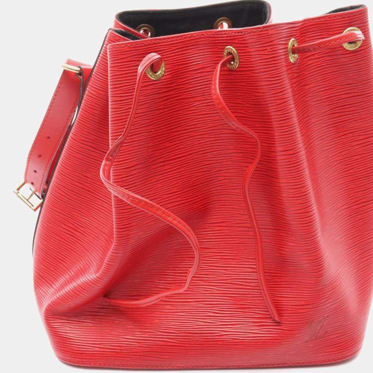 Pre Owned Louis Vuitton Petit Noe Castilian Red Epi Leather Shoulder Bag