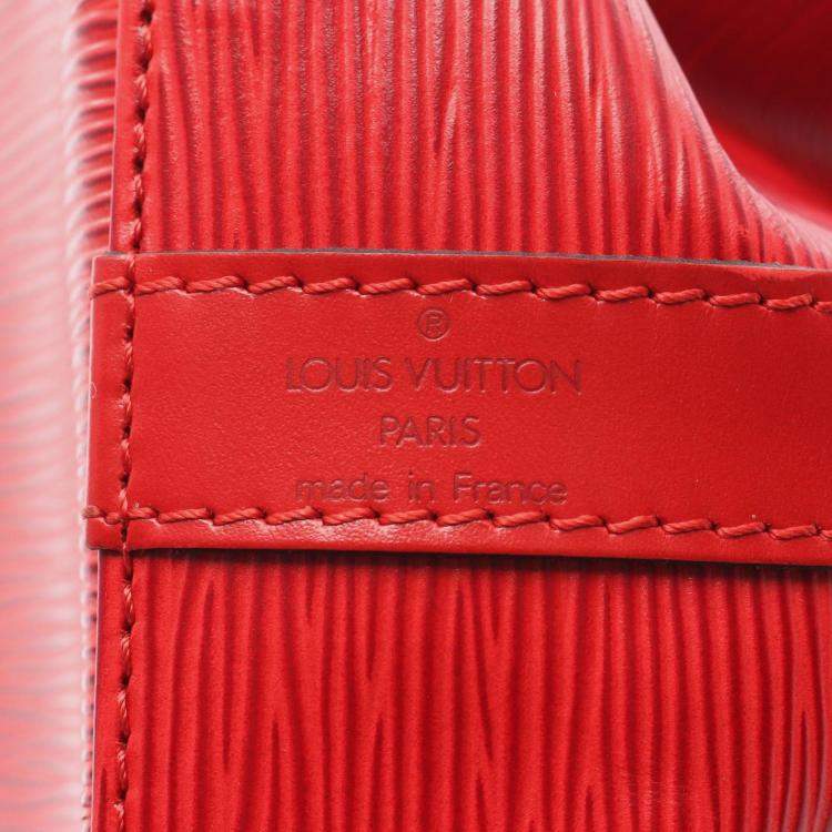 Pre Owned Louis Vuitton Petit Noe Castilian Red Epi Leather Shoulder Bag