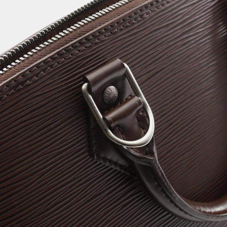 Pre Owned Louis Vuitton Alma PM Brown Epi Leather Top Handle Bag