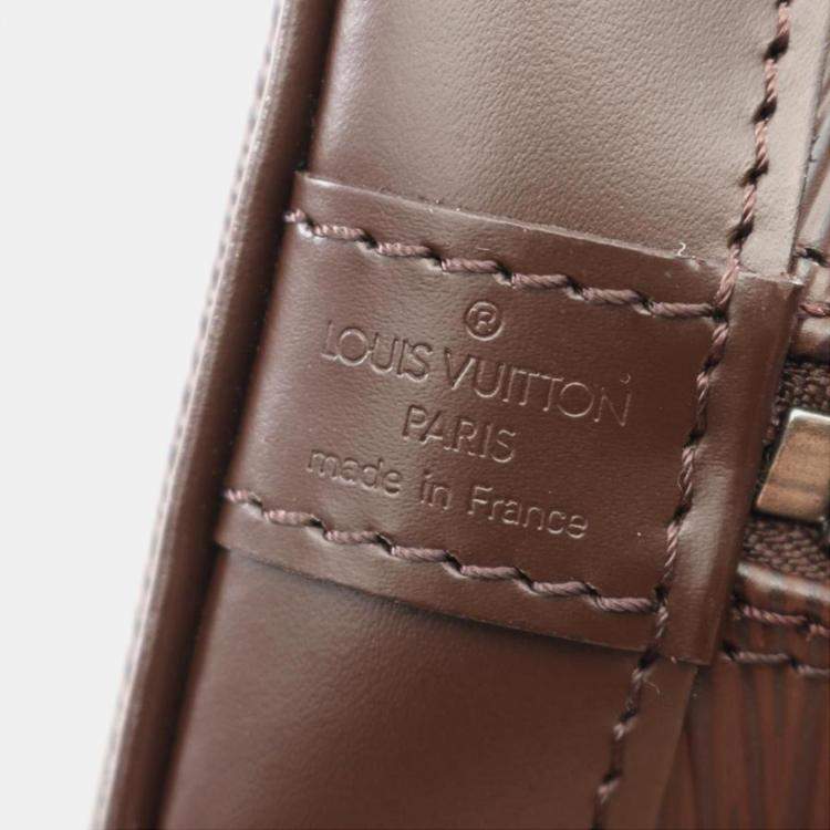 Pre Owned Louis Vuitton Alma PM Brown Epi Leather Top Handle Bag