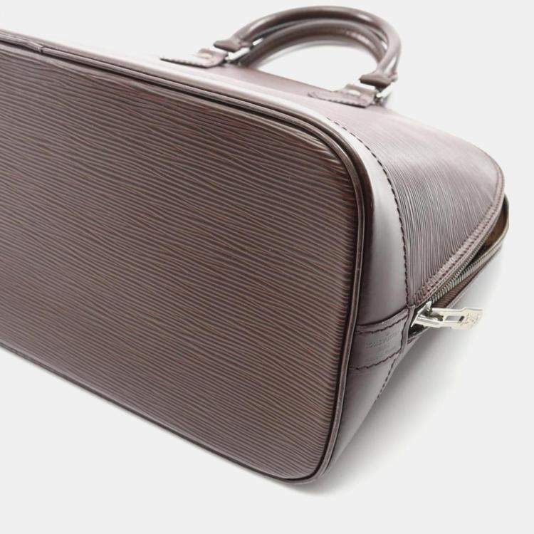 Pre Owned Louis Vuitton Alma PM Brown Epi Leather Top Handle Bag