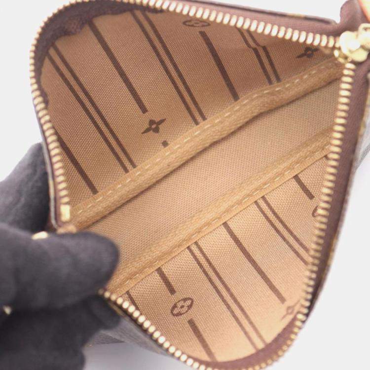 Pre Owned Louis Vuitton Mini Pochette Accessoires Monogram Canvas Leather Crossbody Bag