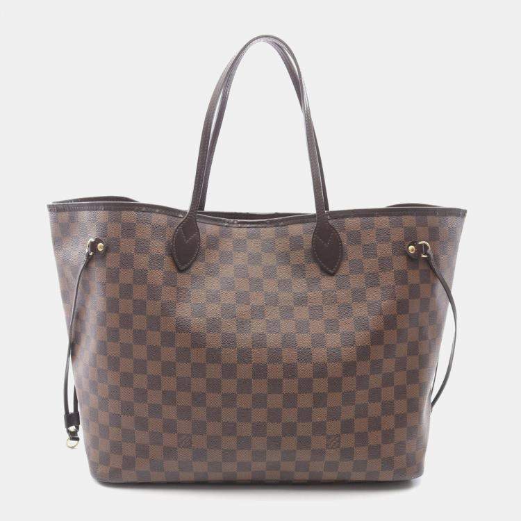 Pre Owned Louis Vuitton Neverfull GM Brown Damier Ebene Canvas Tote Bag