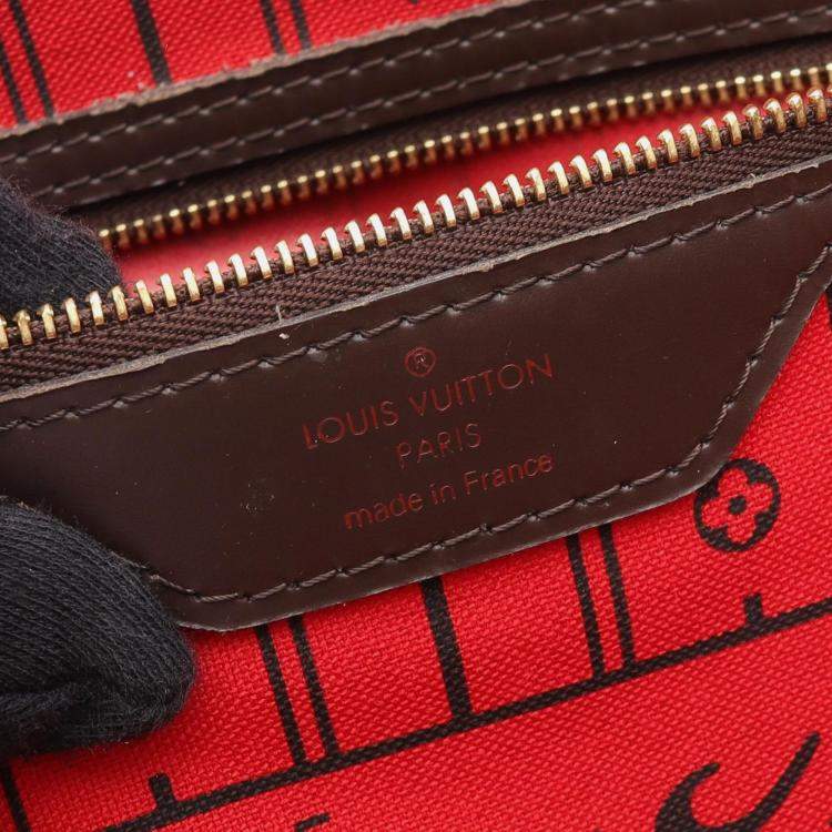 Pre Owned Louis Vuitton Neverfull GM Brown Damier Ebene Canvas Tote Bag
