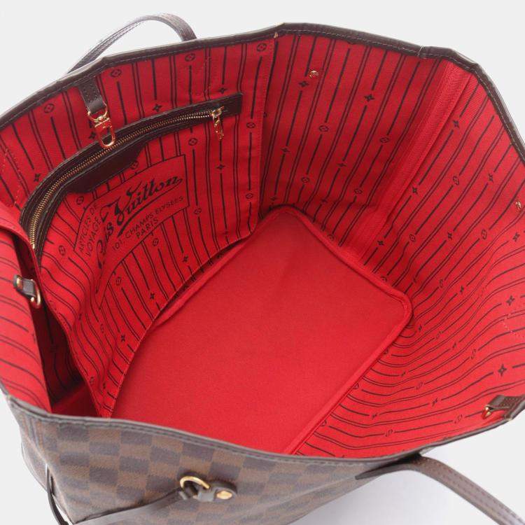 Pre Owned Louis Vuitton Neverfull GM Brown Damier Ebene Canvas Tote Bag