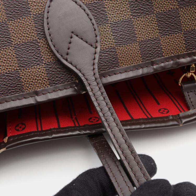 Pre Owned Louis Vuitton Neverfull GM Brown Damier Ebene Canvas Tote Bag