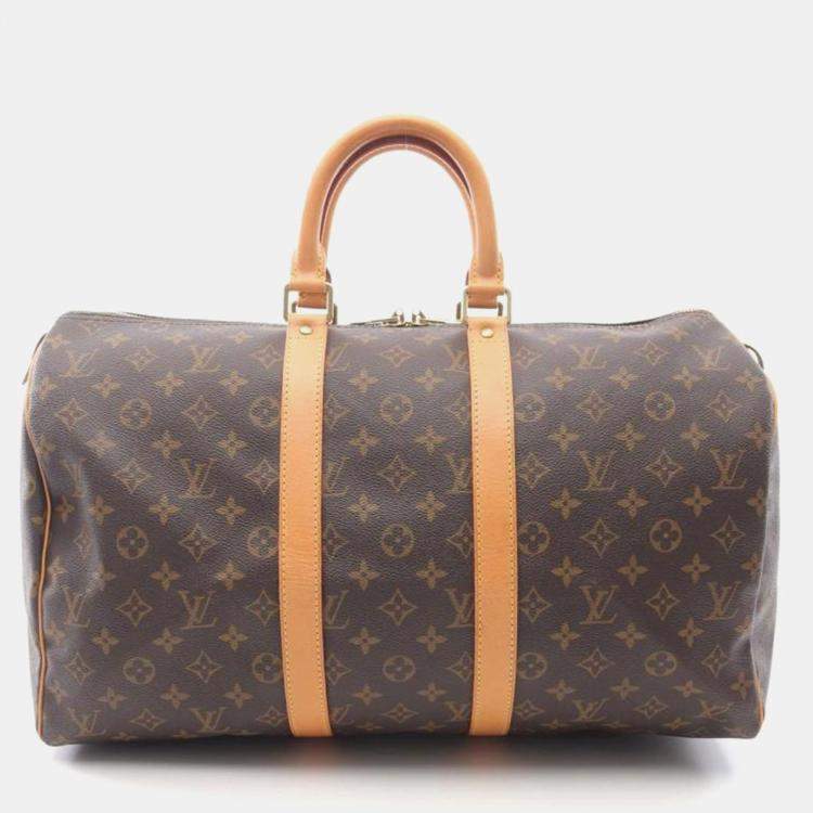 Pre Owned Louis Vuitton Keepall 45 Brown Monogram Canvas Travel Bag