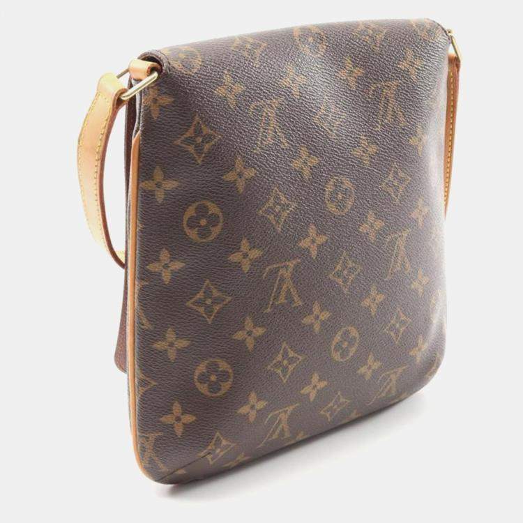 Pre Owned Louis Vuitton Musette Salsa Long Strap Brown Monogram Canvas Shoulder Bag