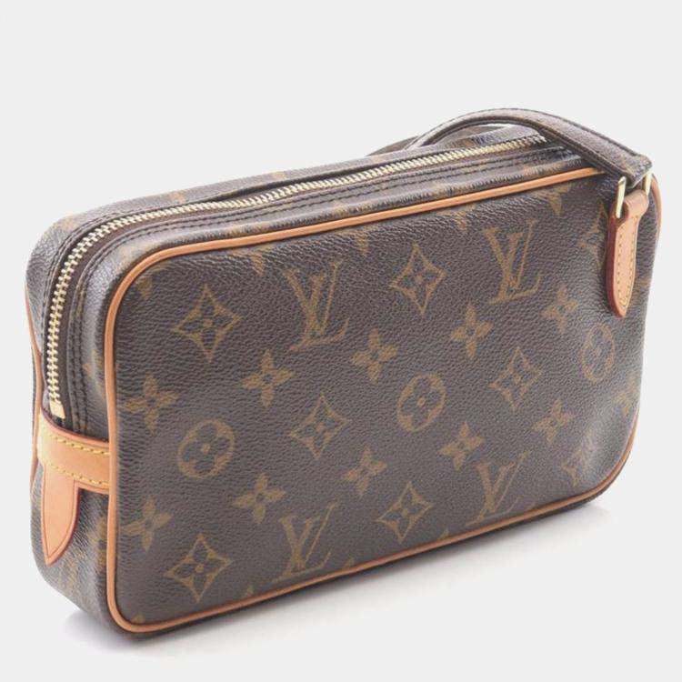 Pre Owned Louis Vuitton Marly Bandouliere Brown Monogram Canvas Shoulder Bag