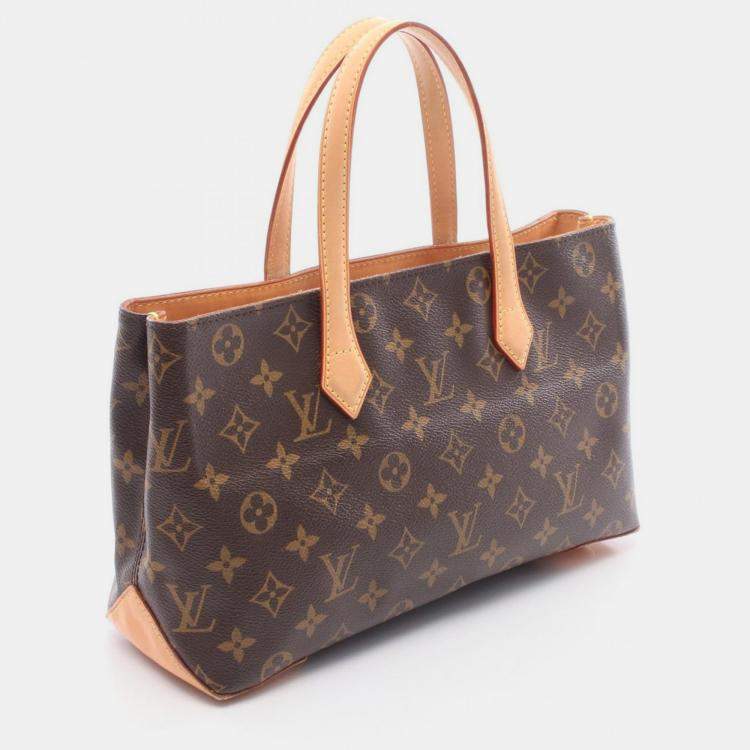 Pre Owned Louis Vuitton Wilshire PM Brown Monogram Canvas Tote Bag