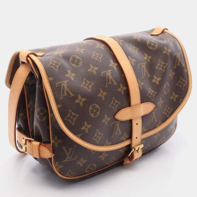 Pre Owned Louis Vuitton Saumur 30 Brown Monogram Canvas Crossbody Bag