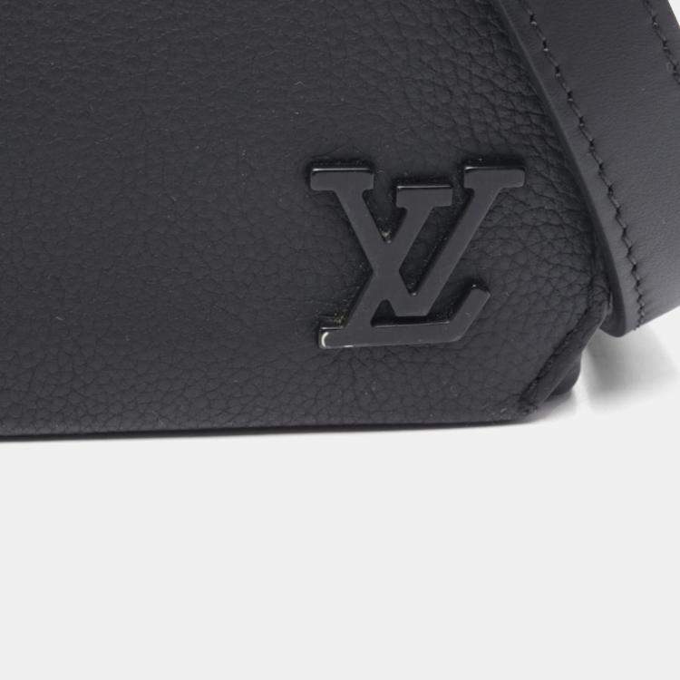 Pre Owned Louis Vuitton Fastline PM Black Aerogram Leather Wearable Wallet