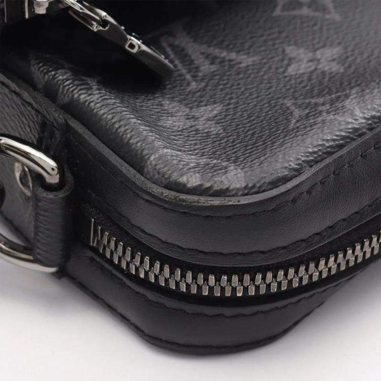 Pre Owned Louis Vuitton Trio Messenger Black Monogram Eclipse Canvas Crossbody Bag