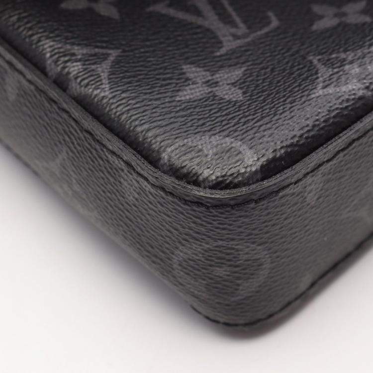 Pre Owned Louis Vuitton Trio Messenger Black Monogram Eclipse Canvas Crossbody Bag