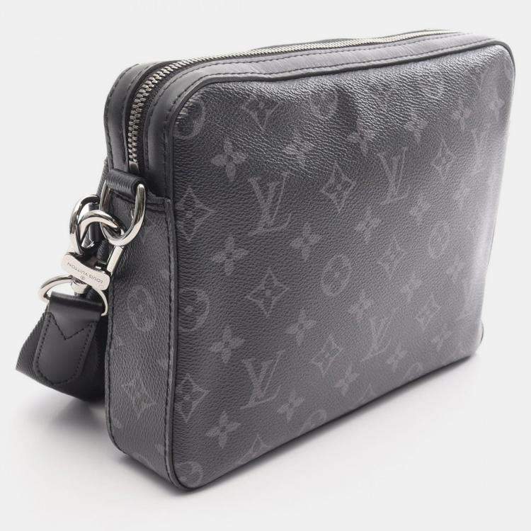Pre Owned Louis Vuitton Trio Messenger Black Monogram Eclipse Canvas Crossbody Bag