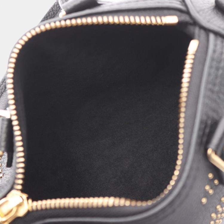 Pre Owned Louis Vuitton Nano Speedy Black Monogram Empreinte Leather Shoulder Bag