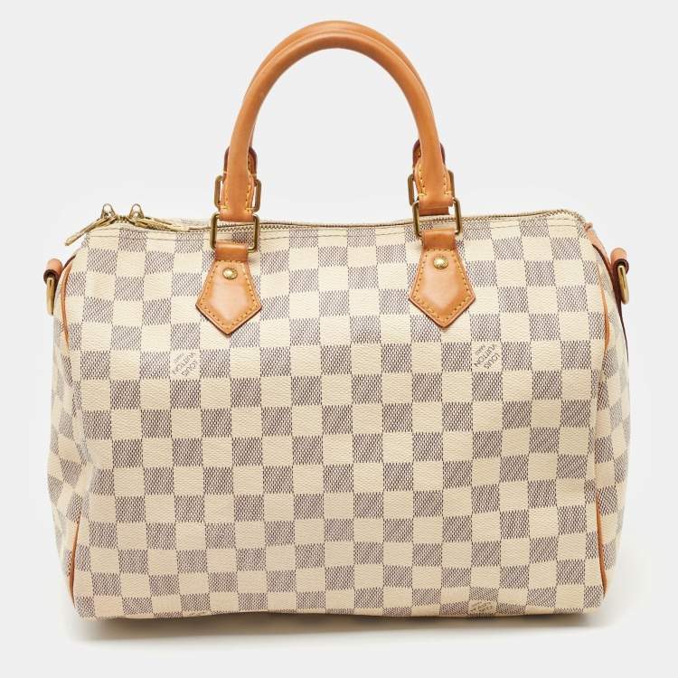 Pre Owned Louis Vuitton Damier Azur Canvas Speedy Bandoulière 30 Bag