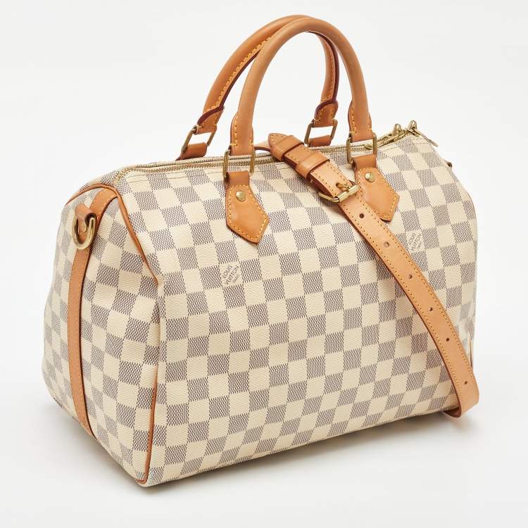 Pre Owned Louis Vuitton Damier Azur Canvas Speedy Bandoulière 30 Bag