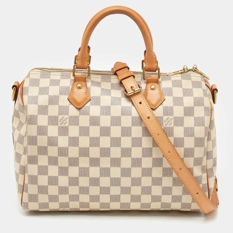 Pre Owned Louis Vuitton Damier Azur Canvas Speedy Bandoulière 30 Bag