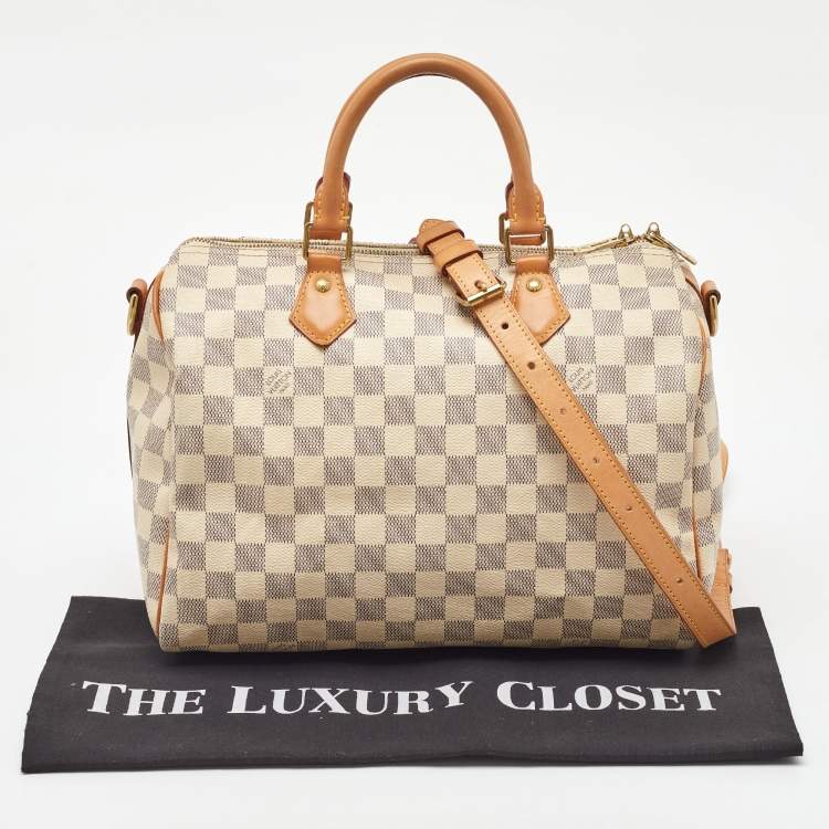 Pre Owned Louis Vuitton Damier Azur Canvas Speedy Bandoulière 30 Bag