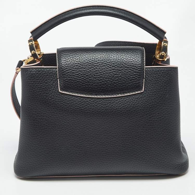 Pre Owned Louis Vuitton Black/Pink Taurillon Leather Capucines BB Bag