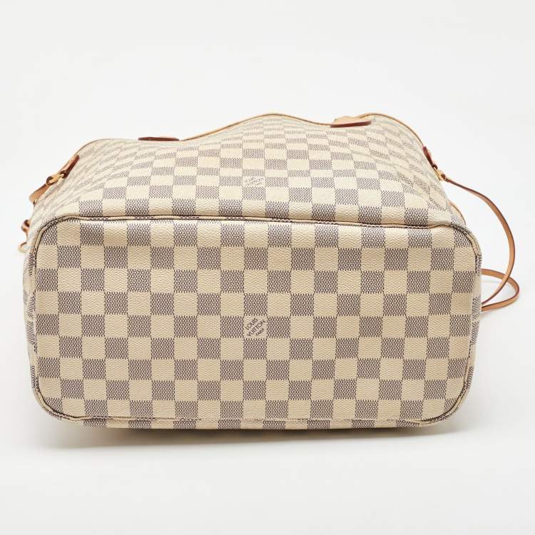 Pre Owned Louis Vuitton Damier Azur Canvas Neverfull MM Bag