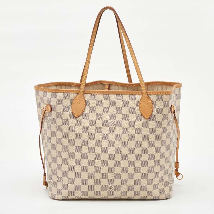 Pre Owned Louis Vuitton Damier Azur Canvas Neverfull MM Bag