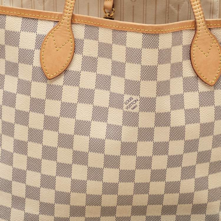 Pre Owned Louis Vuitton Damier Azur Canvas Neverfull MM Bag