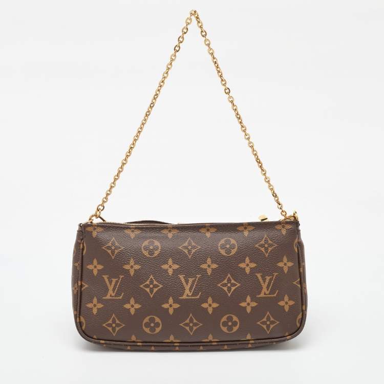 Pre Owned Louis Vuitton Khaki Monogram Canvas Multi Pochette Accessories Bag