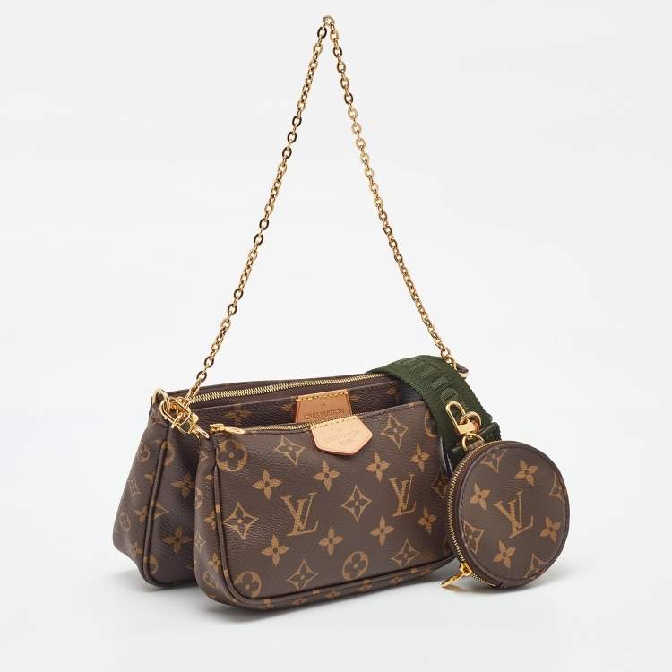 Pre Owned Louis Vuitton Khaki Monogram Canvas Multi Pochette Accessories Bag