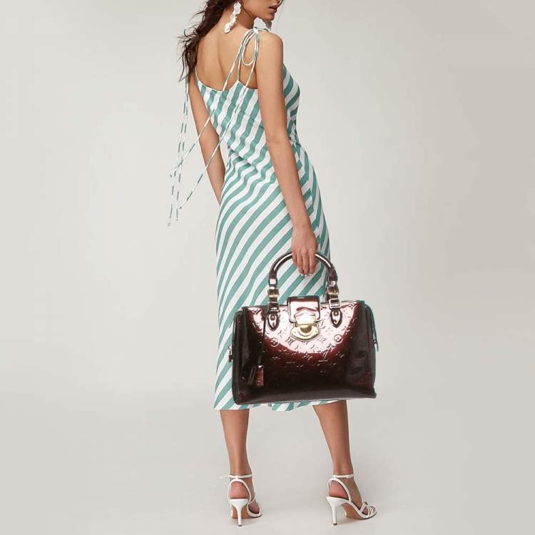 Pre Owned Louis Vuitton Amarante Monogram Vernis Melrose Avenue Bag