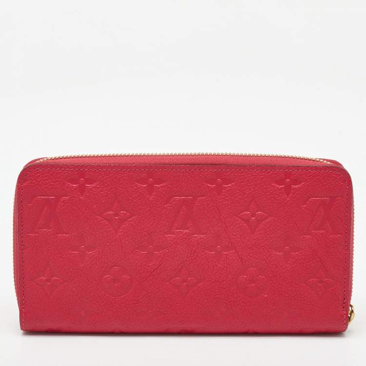 Pre Owned Louis Vuitton Cherry Monogram Empreinte Leather Zippy Wallet
